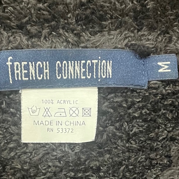 French Connection Dark Brown Size M Chenille Zippered Cardigan Sweater - Picture 2 of 3